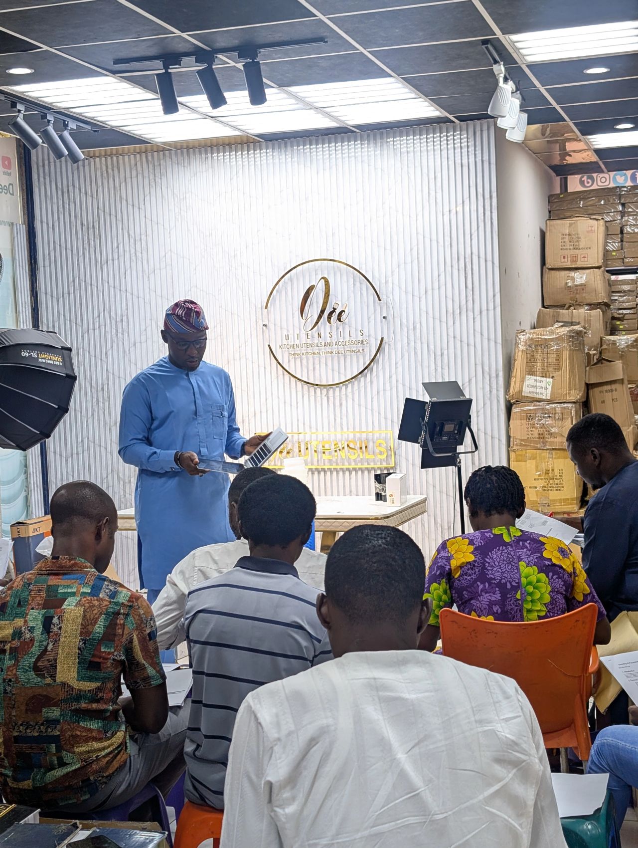 Daniel Isibor presenting audit findings and team training